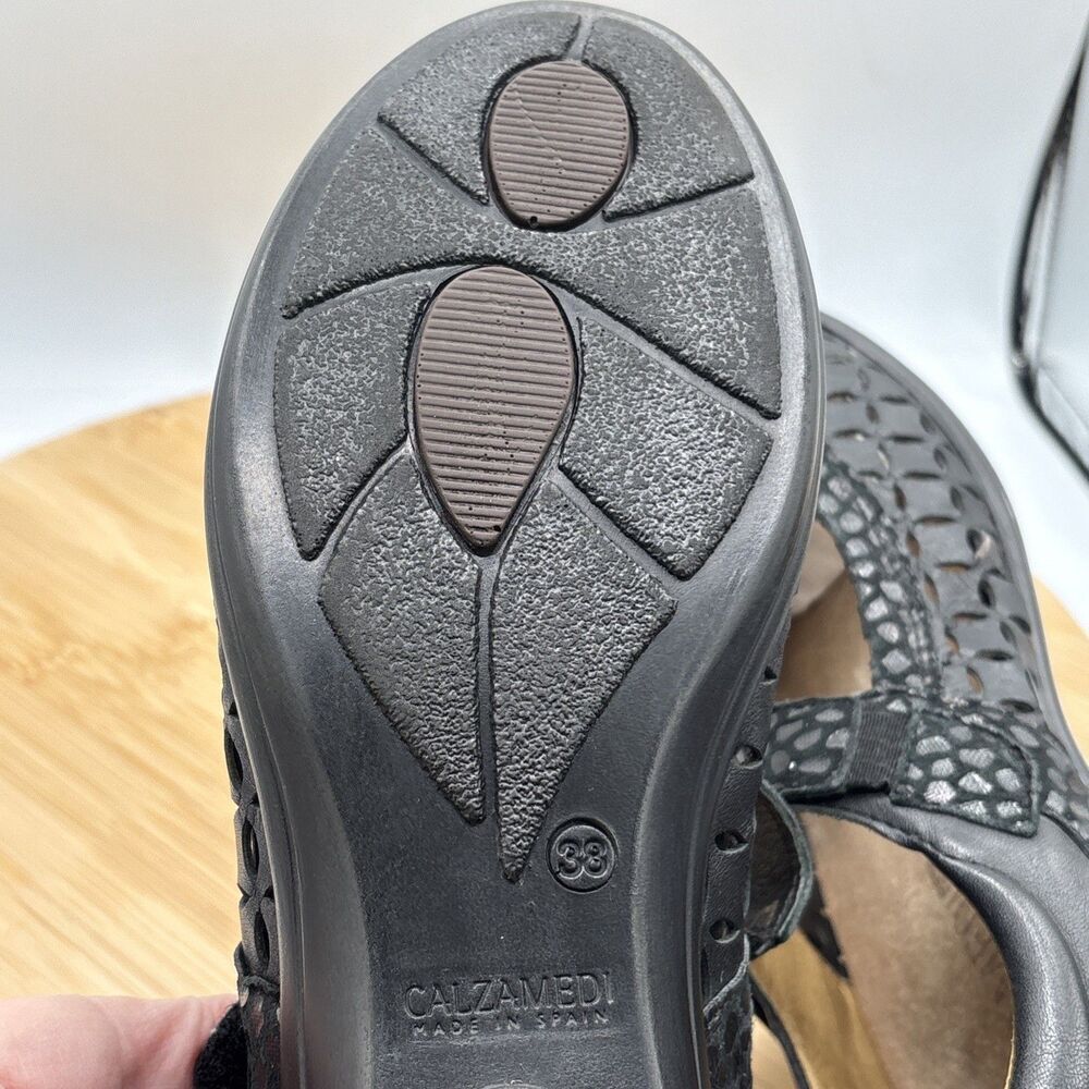 Calzamedi Woven Leather Mary Jane EU 38 US 7.5 -8 Comfort Orthotic Spain Shoe - Picture 9 of 13